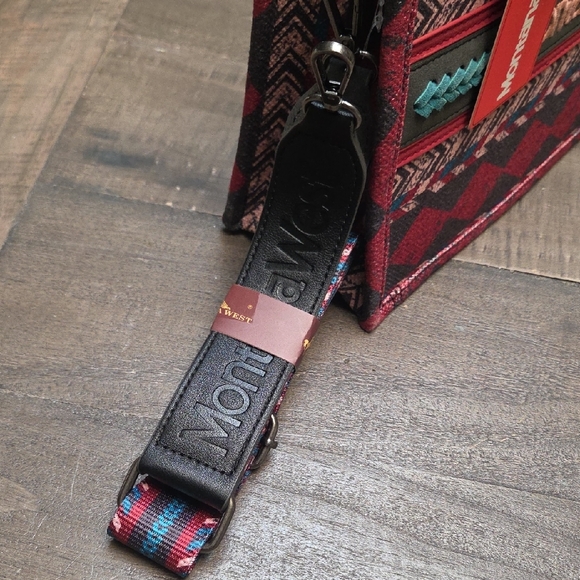 NWT Montana West Red and Black Geometric Tote - Picture 7 of 10